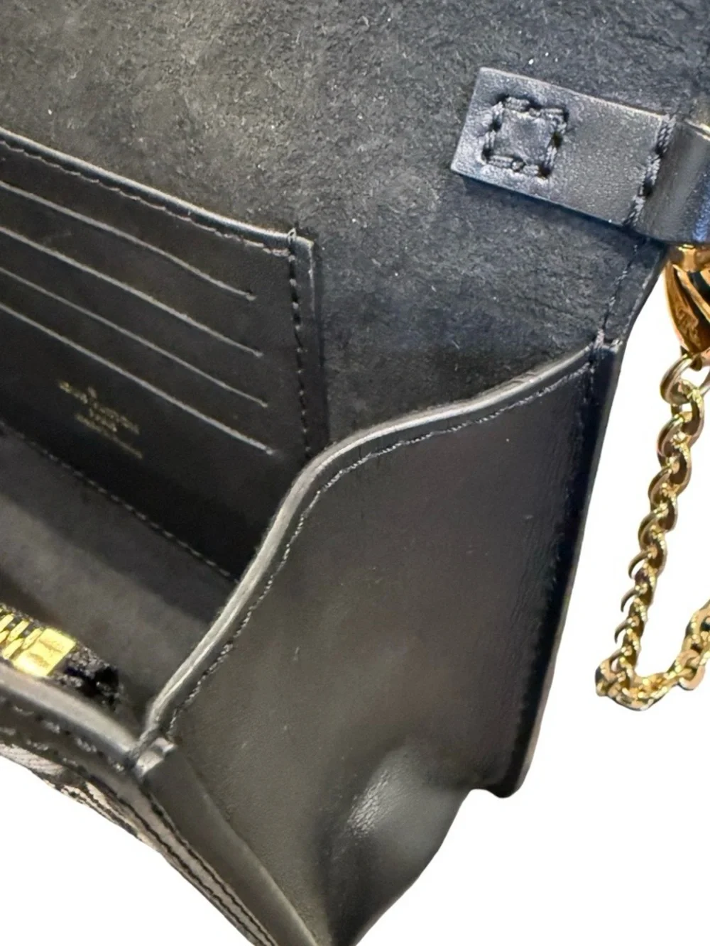 Louis Vuitton 1854 Dauphine Chain Wallet /Bag Black Ivory Jacquard LV Crossbody - Picture 13 of 17